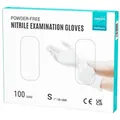 EUROPAPA Nitril-Handschuhe Medical Einmalhandschuhe Untersuchungshandschuhe (100 Stück, puderfrei ohne Latex, Gummihandschuhe) unsteril latexfrei disposible gloves weiß S
