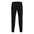JACK & JONES Herren Hose Cargohose Stoffhose Paul Flake Cargo Noos, Farbe:Schwarz, Artikel:-Black, Länge:34, Größe:32