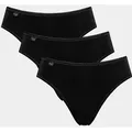 sloggi Taillenslip 24/7 Cotton (3er Pack) elastischer Bund mit Spitze, flache Nähte schwarz 40