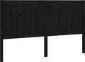 vidaXL Kopfteil Schwarz 205,5x4x100 cm Massivholz Kiefer