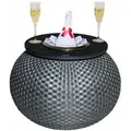 Cootab Cooler Table 3-In-1, Anthrazit, Schwarz, Kunststoff, Metall, Rund,rund, 55x40x55 cm, Essen & Trinken, Barausstattung