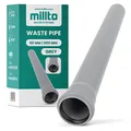 Millto™ Rohr Abwasserrohr Kanalisationsrohr 50 mm x 500 mm Grau Kanalrohr Abflussrohr mit Gummidichtung Kanalrohrsystem Heißwasser Chemische Beständigkeit Abwasser