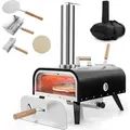 Pizzaofen aus Edelstahl für den Außenbereich mit Stein und Thermometer