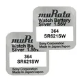 2x Murata 364 SR621SW 1,55V Silberoxid Uhrenbatterien Knopfzellen