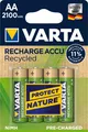 VARTA NiMH Akku "RECHARGE ACCU Recycled" Mignon AA 2100 mAh 4 Stück