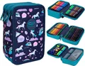 COOLPACK - JUMPER 3 - Dreifach-Federmäppchen mit Zubehör - HAPPY UNICORN