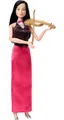Barbie Karriere Geigerin - Puppe mit beweglichen Schultern und Ellbogen, Elegantes Kleid mit Smoking-Weste und Silberne Schuhe, inklusive Geige und Bogen, für aufstrebende Musiker ab 3 Jahren, HKT68