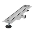 LuxeBath Duschrinne Edelstahl Doppelseitige Bodenablauf 2in1, Komplettset Bodenbefestigung, Duschablauf, Siphon mit Geruchsstop, Haarsieb, Ablaufrinne Dusche