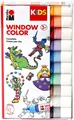 Marabu Kids Window Color Set mit 10 x 25 ml Farbe und Malvorlage A4 mit 18  ...
