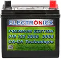 Electronicx Premium Rasentraktor Batterie 12V 30Ah Aufsitzrasenmäher Akku Rasenmäher Pluspol Rechts, Starterbatterie für Rasenmähertraktor Aufsitzmäher, 30 Ah U1R.