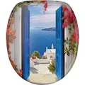 SANILO WC Sitz mit Absenkautomatik Greece Hochwertiger und Stabiler Toilettendeckel aus Holz
