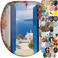 Sanilo Toilettendeckel mit Absenkautomatik, hochwertiger WC Sitz, einfache Montage, stabile Scharniere (Greece)
