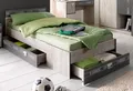 Jugendbett PARISOT "Fabric", grau (braun), B:99cm L:207cm