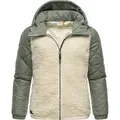 Ragwear Outdoorjacke Leeloo Damen Übergangsjacke aus Teddyfleece mit gesteppten Ärmeln braun XL (42)