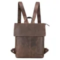 STILORD Charlie Vintage Lederrucksack Braun Mittelgroßer Daypack für Damen Herren 13,3 Zoll Laptop Rucksack aus Echtem Leder Farbe:Zamora - braun