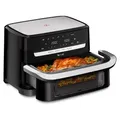 Tefal EY9228 Dual Easy Fry Flex Heißluftfritteuse, 9 Liter - Schwarz