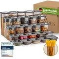 Viwares Vorratsdosen mit Deckel Luftdicht, 25er Vorratsbehälter Set BPA-Frei, Vorratsdose zur Müsli Mehl Aufbewahrung Küche, Praktische Organize... - Grau