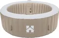 HOME DELUXE - Outdoor Whirlpool - SPLASH - Farbe: Beige -  208 cm, Höhe 65 cm, 130 Luftdüsen - inkl. Abdeckung, Reparaturset, Filterset I Außen Whirlpool Spa für 6 Personen