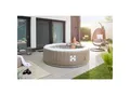 HOME DELUXE Outdoor Whirlpool SPLASH inkl. Abdeckung - Ø208 cm 6 Personen Beige