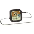 TFA Dostmann Digitales Grill- und Bratenthermometer, 14.1509.01, BBQ Thermometer, zum Grillen & im Backofen, mit farbigem Touchdisplay, KüchenthermometerKunststoff, schwarz,