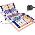 Lattenrost mit Motor Comfort 44® Motor, Schlummerparadies, Kopfteil motorisch verstellbar, Fußteil motorisch verstellbar, 10 Jahre Garantie, Netzfreischaltung, Notabsenkung, SCHULTERFRÄSUNG 120 cm x 200 cm x 8,5 cm