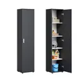 Home Collective Mehrzweckschrank Schmaler Schrank 40 cm mit 1 Tür & 4 Einlegeböden | Universalschrank Haushaltsschrank für Haushalt, Flur, Büro oder Schlafzimmer | 40x35x184 cm (BxTxH) | Anthrazit