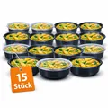 BigDean Meal Prep Boxen 700 ml – 15 Stück Runde Schalen mit Deckel – Wiederverwendbar, mikrowellengeeignet, spülmaschinengeeignet, gefriergeeignet – Food Container für Meal Prep, Vorrat, To Go