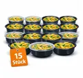 BigDean Mikrowellenteller Meal Prep Boxen 700 ml – 15 Stück Runde Schalen mit Deckel – BPA frei, (15 St), mikrowellengeeignet, spülmaschinengeeignet, gefriergeeignet