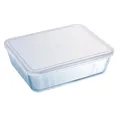 Pyrex Rechteckige schale 0,8 l glas + kunststoffabdeckung