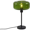 QAZQA Retro Tischleuchte Schwarz mit Grünglas Bizle