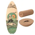 F2 Set Balance Board Halfshell 80x30cm + Halbkugel und Korkrolle