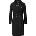 Navahoo Wintermantel Wooly edler Damen Trenchcoat in Wollmantel-Optik schwarz XXL (44)