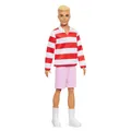 Barbie Fashionistas Ken Doll #241 with Blonde Hair Wearing Red and White Striped
