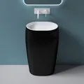 Mai & Mai Design Standwaschbecken freistehend in schwarz und weiß, aus Mineralguss, Waschtisch, BTH: 53.5x36x85cm Col32