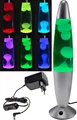ChiliTec Lavalampe 34cm 230V 1,5m Kabel mit Schalter CTL-FUNKY-Si LED Dekoleuchte RGB Licht Silber