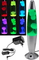 ChiliTec Lavalampe 34cm 230V 1,5m Kabel mit Schalter CTL-FUNKY-Si LED Dekoleuchte RGB Licht Silber