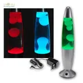 Lavaleuchte 34cm Silber, RGB LED Farbwechsel, Metallfuß Lavalampe Modern-Retro