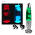 Lavalampe Lavaleuchte 34cm Silber, RGB LED Farbwechsel, Metallfuß Modern-Retro