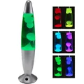 Lavalampe 34 cm - Silber & RGB Farbwechsel - Metallfuß - LED - Lavaleuchte