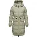 Ragwear Steppmantel Briosh Wasserdichter Damen Wintermantel mit Kapuze gelb|grün XL (42)