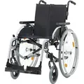 Leichtgewichtrollstuhl Pyro light optima mit Kombiarmlehnen u.Trommelbremse, Polyurethansilber-metallic>>>>SB 49 cm