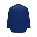 GOLDNER Kurzarmbluse Kurzgröße: Chiffon-Shirt mit 3/4-Arm, Rundhals Damen Sommerbluse, Halbarm, Feierlich, weich, Kunstfaser, Chiffon blau 20
