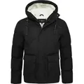 SOULSTAR Herren Steppjacke S2SINTRA Herren warme Steppjacke mit Kapuze Pufferjacke Outdoor-Jacke - Schwarz - M