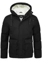 Soulstar Herren warme Winterjacke mit Kapuze Teddyfell Gefütterte Steppjacke Outdoorjacke Pufferjacke Mens Jacket S2_MOORLAND-J25-Black-M