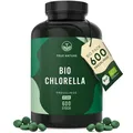 Bio Chlorella Presslinge – 600 Tabletten (500 mg) – 6000mg hochdosiert – Bio-Algen aus kontrolliert biologischem Anbau – Vegan – TRUE NATURE®