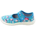 Beck Hausschuh Unicorn Hausschuh (Schmale Passform) aus Baumwolle, Mit Klettverschluss blau 32 EU