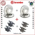 Kit Bremsscheiben Und Bremsbeläge Vorne + Hinten Brembo Für Land Rover Disco edy