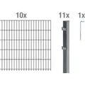 Metallzaun Grund-Set Doppelstabmatte verz. Anthrazit beschichtet 10 x 2 m x 1 m
