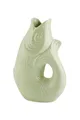 Gift Company Vase Monsieur Carafon S, Dekovase in Fisch-Form, Steingut, Seafoam, 25 cm, 1087403043