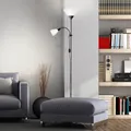 BRILLIANT Deckenfluter Spari mit Lesearm | funktionelle Standleuchte | schwarz/weiß | 1x E27 max. 60 W & 1x E14 max. 25 W | IP20